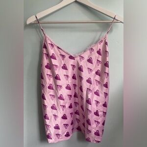 Purple Heart Print Women's Chemise set of 2